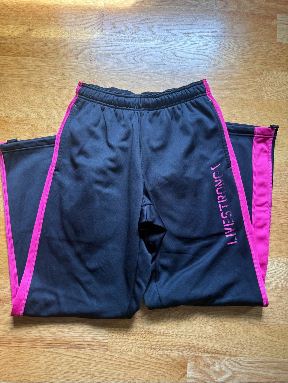 Nike Mens Black & Pink Livestrong Track Pants